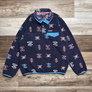 Patagonia Lightweight Synchilla Snap-T Fleece Pullover Space Spirits Navy Medium